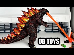 CUSTOM OB TOYS 3ft GLOW IN THE DARK FIRE BURNING GODZILLA | TOY REPAINT