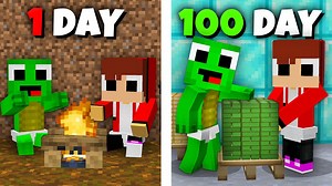 JJ and Mikey 100 DAYS Surviving from 1$ to $1.000.000 POOR to RICH in Minecraft challenge (Maizen) #jj #mikey #model #music #MAIZEN | Tiny Mikey & JJ