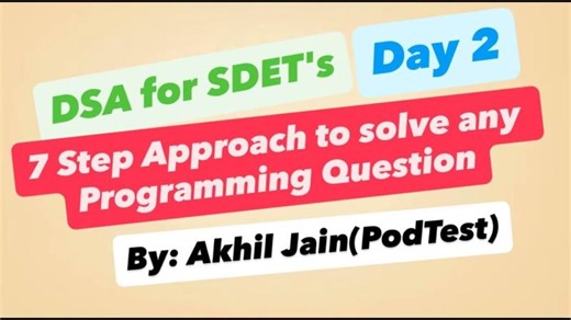 SDET DSA Day2🔥: 7 Step Approach to solve any Programming Question | Akhil Jain 🚀