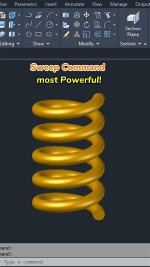 How to use Sweep Command - Most powerful tool in autocad #autocadtutorial