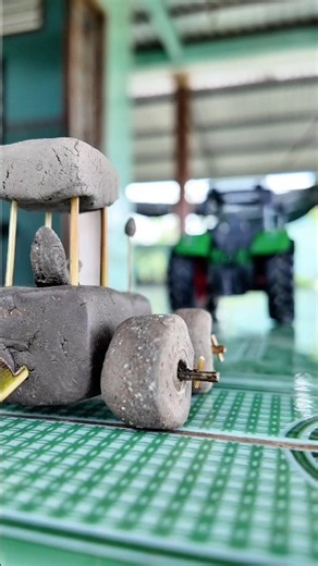 Plastic Tractor vs Clay Tractor Pull Challenge! 🚜💥#shorts