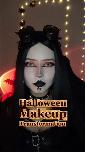 Halloween Goth Makeup with Pumpkin Tones | Dark Aesthetic Transformation 🖤🎃