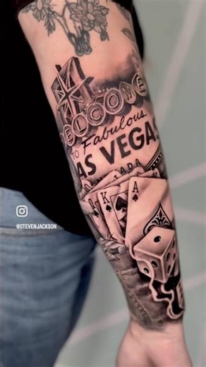 Vegas Sleeve Tattoo by Steven Jackson at Relic Body Arts in Las Vegas, NV.