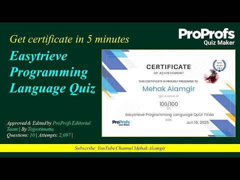 ‪@proprofs‬ programming language quiz | programming language free online courses with certificate