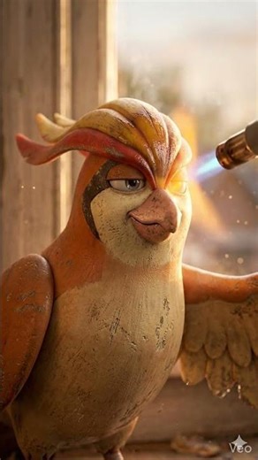 Pidgeot Statue using mini flamethrower