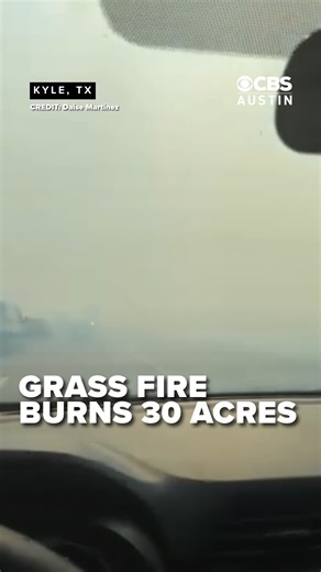 A grass fire near I-35 in Kyle spread 30 acres Tuesday afternoon and is 50% contained, according to the fire department. MORE: https://cbsaustin.com/news/local/crews-respond-to-grass-fire-near-i-35-in-kyle-roads-closed-in-the-area 📸 Daise Martinez | CBS Austin