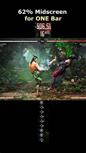 Liu Kang New 62% Midscreen Combo - MK1