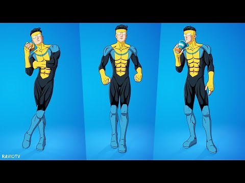 Invincible Skin Showcase with Emotes and Dances | Fortnite Battle Royale X Invincible Skin