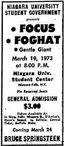 Mar 24, 1973: Bruce Springsteen & The E Street Band / Old Salt at Niagara University Student Center Lewiston, New York, United States | Concert Archives