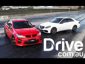 HSV GTS v Mercedes E63 AMG | Drag Race | Drive.com.au