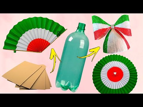 3 Mexican Fiestas Patrias Decorations | Crafts for September 15th | Recyclable Decorations