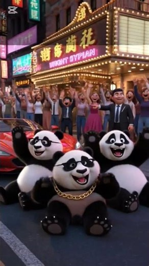 Dancing Pandas Take Over the Street! 🐼🕺🔥#panda#dancing panda #funny panda
