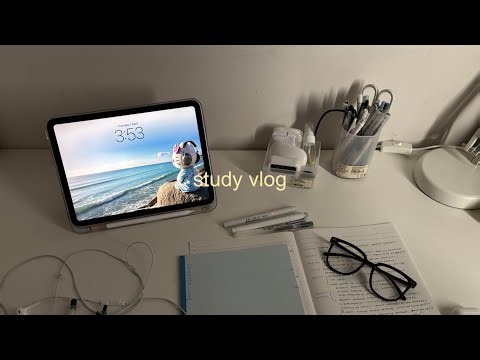 study vlog | taking notes, studying at night