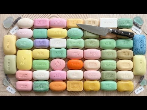 Oddly Satisfying ASMR Soap Cutting • Giant Rainbow Bar Grid | Deep Sleep Relief