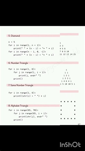 14 Python Pattern Programs with Code #reels #trending #shortvideo #python #shorts #pythontricks