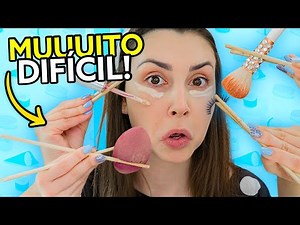 FIZ UMA MAKE SÓ USANDO HASHI 🥢😬