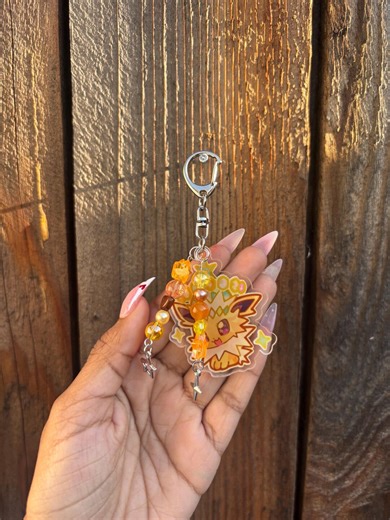Eevee-inspired Beaded Acrylic Keychain - Etsy