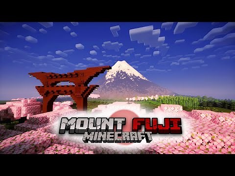 building mount Fuji in minecraft 🗻⛩️ #minecraft #cinematic #minecraftbuilding