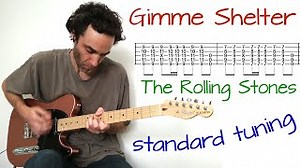 Rolling Stones - Gimme Shelter (in standard tuning) - Guitar lesson / tutorial / cover with tab Chords - ChordU