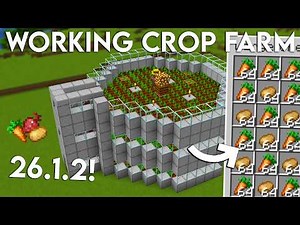 NEW UPDATED Minecraft 26.1.2 Crop Farm Tutorial | 1000+ Per Hour