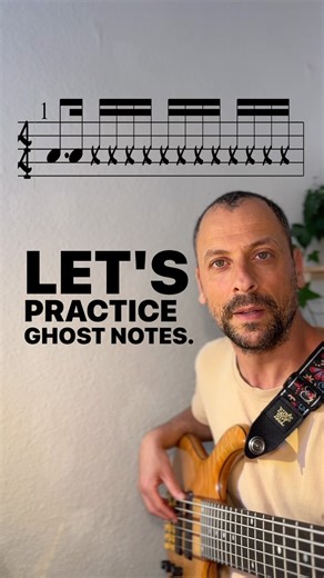 160K views · 4.9K reactions | Ghostbusters! Let’s practice ghost notes. Play this rhythmic shape on every beat, and ghost notes on all the other 16th notes! This is a great rhythmic and technical exercise! #basslessons #rhythm #musictheory | Bass Pro | Facebook