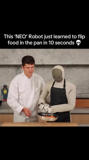 NEO Robot: Humanoid Home Assistant Learns to Flip Food
