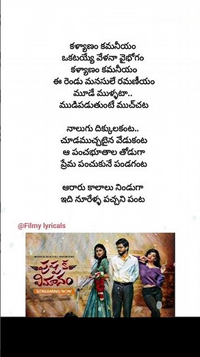 Kalyanam kamaneeyam song lyrics | Pushpaka vimanam | Anand devarakonda | geeth saini | saanve | 2024