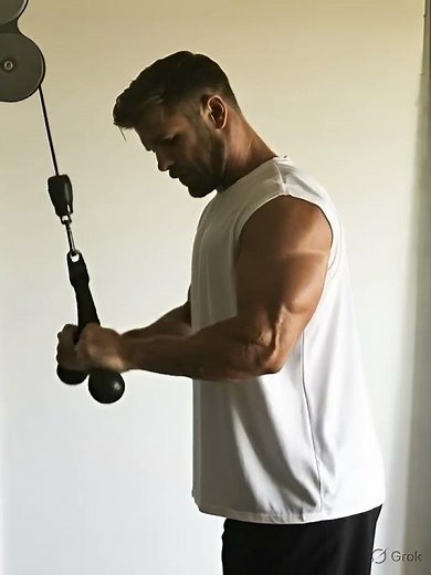 PROPER FORM FOR TRICEP CABLE PULL DOWNS #fitnessjourney #motivation #strengthtraining