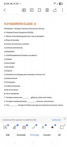 6:54 m⚫ 41 5G .ill 39 K.V.NAGROTA CLASS -8 Worksheet - Temples:... | Filo