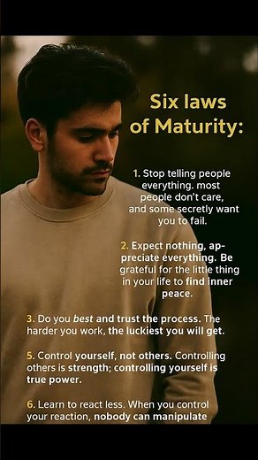 6 Laws of Maturity That Will Change Your Life Forever | Psychology and Self-Growth Facts