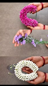 Purple colour bridal Veni making / bridal flower garland / gajra #garland #bridalflowers #poomala @indiannaturalflowers | indian natural flowers