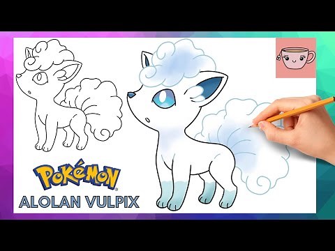 How To Draw Alolan Vulpix | Pokemon #0037 | Cute Easy Step By Step Drawing Tutorial