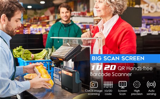 [👍Hands free &Fast scanning👍]Eyoyo Big Desktop Barcode Scanner, Omnidirectional Hands-Free Wired USB Barcode Reader, 1D QR Code 2D Screen Barcodes Scanning Platform Scanner POS Support Well Work for Supermarket Library Retail Mall | Lazada PH