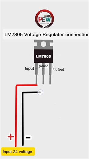 LM7805 voltage regulator circuit |7805 ic connection #electronic #components #circuit #viral #wiring