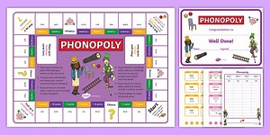 Phase 3 Phonics Phonopoly Board Game