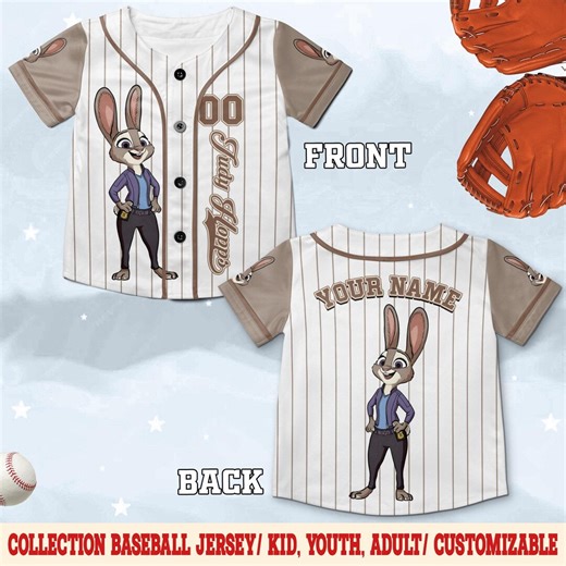 Custom Judy Hopps Zootopia Baseball Jersey, Disney Judy Hopps Jersey Shirt, Disneyland Birthday Gift, Disney Baseball Fan Lover Gift G5QA03 - Etsy