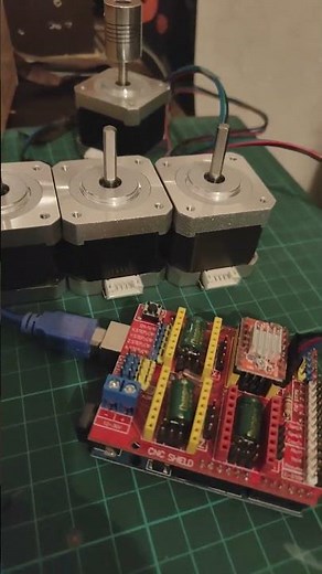 stepper motor testing with cnc shield #arduino #cnc #arduinouno #steppermotor