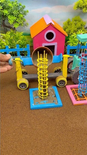 😱 Real Working Mini Tractor Making Cement Pillar | Amazing DIY Construction Machine 🚜 #shorts