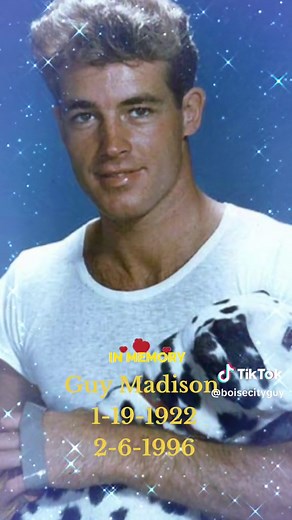 Guy Madison (born Robert Ozell Moseley; January 19, 1922 – February 6, 1996) was an American film, television, and radio actor. He is best known for playing Wild Bill Hickok in the Western television series The Adventures of Wild Bill Hickok from 1951 to 1958. #guymadison #actor #actors #hollywood #oldhollywood #goldenageofhollywood #celebritybirthdays #celebritybirthday #celebritypassing #goldenglobewinner #hollywoodwalkoffame #usnavy #henrywillson #davidoselznick #sinceyouwentaway1944 #spaghet