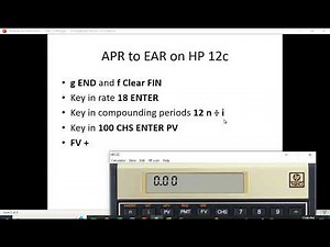 EAR vs APR on HP 12c