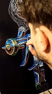 WS-400 for @iwatafamily #pinstriping #autobodypaint #custompaint #freehand #ws400 #spraygun #brush #painting #hotrod #lowrider | Alexander Timchenko