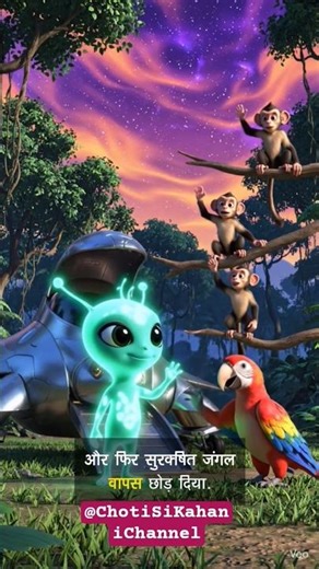 Jungle ke animals pahunch gaye SPACE 🚀🐾 | Alien Jungle Story|kahaniyan #Shorts#cartoon