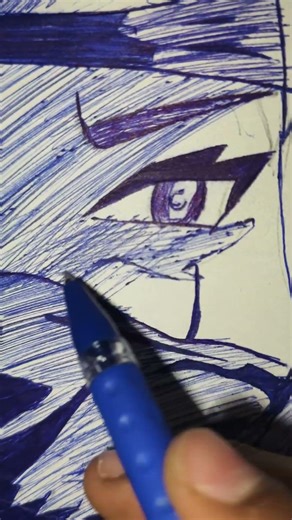 Draw the Copy Ninja in Blue Kakashi Hatake Pen Sketch |⚡🖋️#ballpenart #kakashi Sharingan Unleashed 🔥