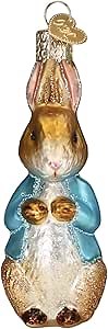 Old World Christmas Peter Rabbit Glass Blown Ornament for Christmas Tree, Handcrafted Holiday Decoration, Peter Rabbit Collection