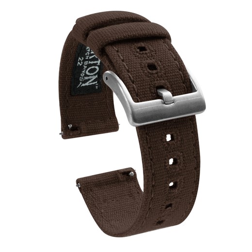Chocolate Brown Premium Canvas Watch Band - Lorier Neptune / Falcon / Hyperion (20mm)