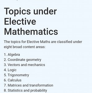 List and classify the topics under Elective Mathematics as foll... | Filo