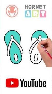 🩴 How to Draw Beach Flip Flops (Flip Flops Drawing)
