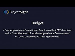 ProjectSight Training - Budget