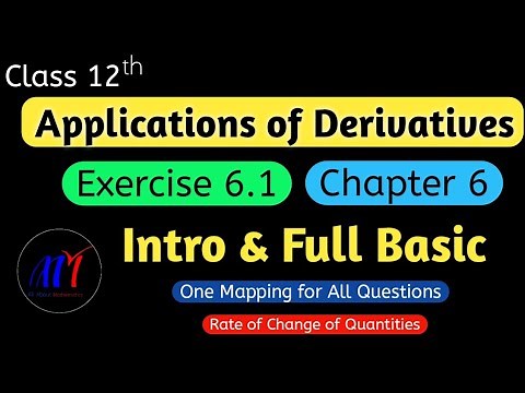 Chapter 6 Exercise 6.1 ( Intro & Full Basic ) Application of Derivatives Class 12 Maths