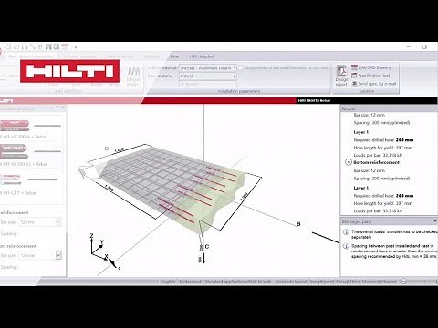 HOW TO create a slab to slab design - Hilti PROFIS Rebar Video Tutorial Episode 3